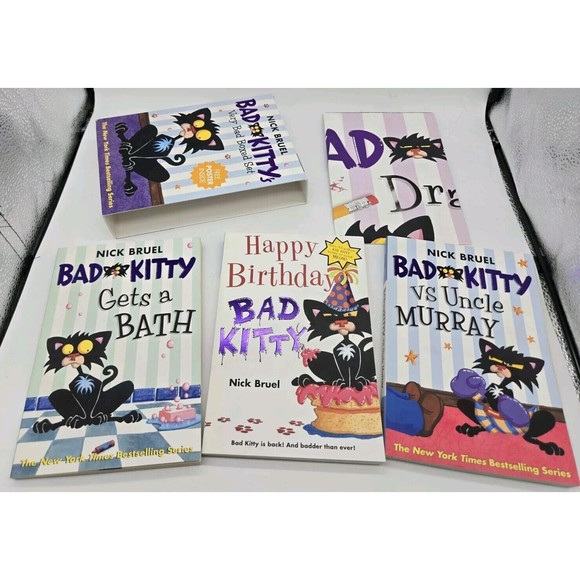 Bad Kittys Very Bad Boxed Set 3 Books Poster Gets A Bath Happy Birthday Vs Uncle - Picture 8 of 14